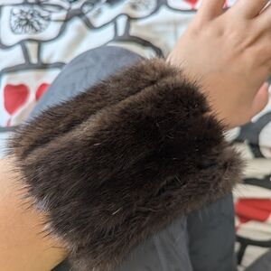 Genuine fur cuff bracelet